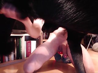 Gay Boy With A Dog Cock Inside His Mouth