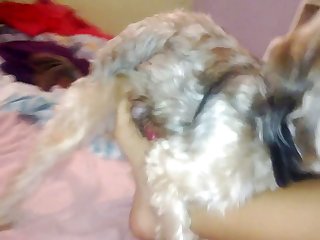 Chick Rides Dog Cock